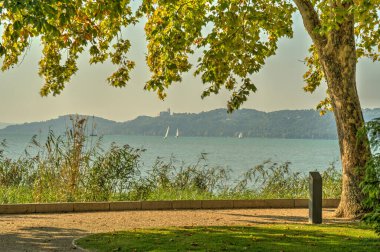 Balatonfured, Hungary - October 2021 : Historical resort in autumn
