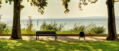 Balatonfured, Hungary - October 2021 : Historical resort in autumn