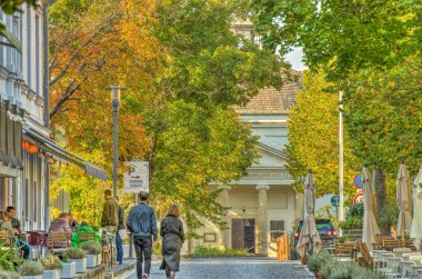 Balatonfured, Hungary - October 2021 : Historical resort in autumn