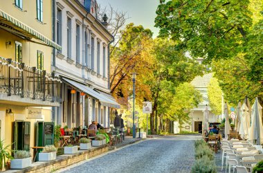 Balatonfured, Hungary - October 2021 : Historical resort in autumn