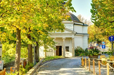 Balatonfured, Hungary - October 2021 : Historical resort in autumn