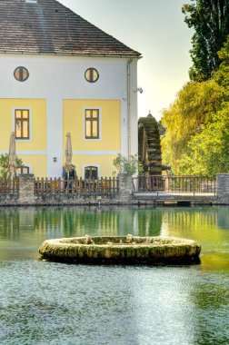 Tihany, Hungary - October 2021 : Picturesque village on Lake Balaton in sunny weather