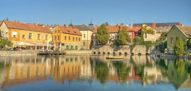 Tihany, Hungary - October 2021 : Picturesque village on Lake Balaton in sunny weather