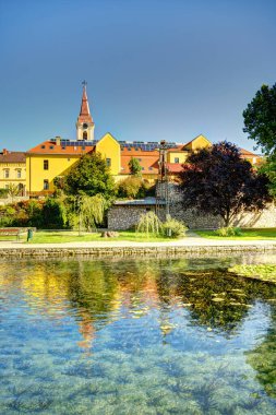 Tihany, Hungary - October 2021 : Picturesque village on Lake Balaton in sunny weather