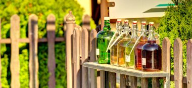 Badacsony, Hungary - October 2021 : Picturesque wineyards in autumn