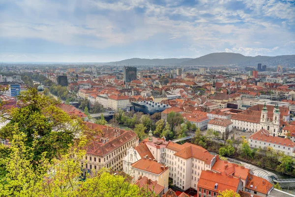 Graz, Austria : April 2022 : Historical center in springtime