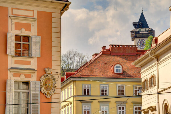 Graz, Austria : April 2022 : Historical center in springtime