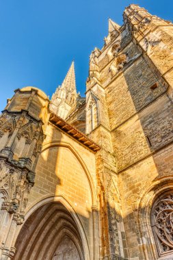 Bayonne, France - December 2020: Historical center at Christmas