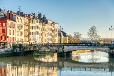 Bayonne, France - December 2020: Historical center at Christmas