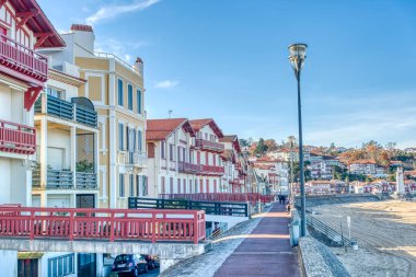 Espelette, France - December 2020: Picturesque village in sunny weather
