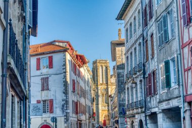Bayonne, France - December 2020: Historical center at Christmas