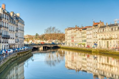 Bayonne, France - December 2020: Historical center at Christmas