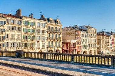 Bayonne, France - December 2020: Historical center at Christmas