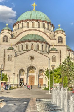 Belgrade, Serbia - May 2021 : Church of Saint Sava in summertime