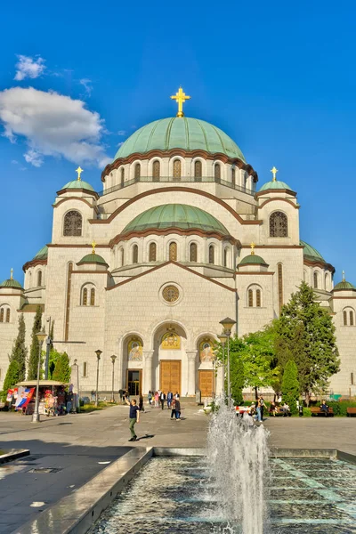 Белград Сербия Май 2021 Года Церковь Святого Саввы Летом — стоковое фото