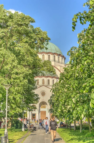 Belgrade Serbia May 2021 Church Saint Sava Summertime — Stok Foto