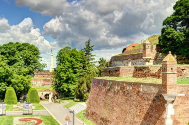 Belgrade, Serbia - May 2021 : Kalemegdan fortress in sunny weather         