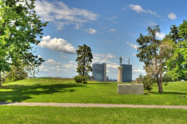 Belgrade, Serbia - May 2021 : Kalemegdan fortress in sunny weather         