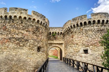 Belgrade, Serbia - May 2021 : Kalemegdan fortress in sunny weather         