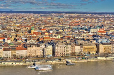 Budapest, Hungary - December 2019 : Historical center of the city and the Danube River