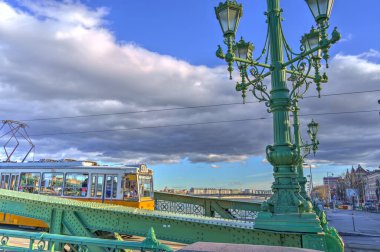 Budapest, Hungary - February 2021: Liberty Bridge in sunny weather
