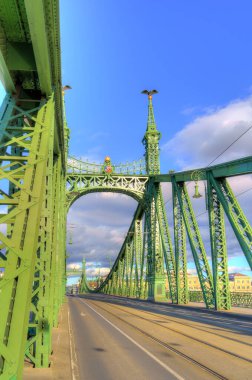 Budapest, Hungary - February 2021: Liberty Bridge in sunny weather