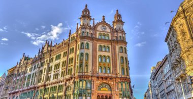 Budapest, Hungary - February 2021: Historical city center in sunny weather