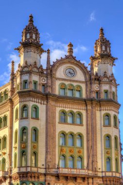 Budapest, Hungary - February 2021: Historical city center in sunny weather