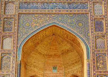 Bukhara, Uzbekistan - October 2019 : Poi Kalyan in sunny weather