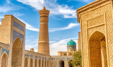 Bukhara, Uzbekistan - October 2019 : Kalon Mosque in sunny weather