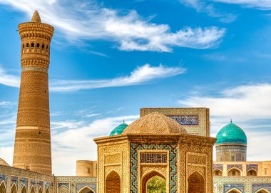 Bukhara, Uzbekistan - October 2019 : Kalon Mosque in sunny weather