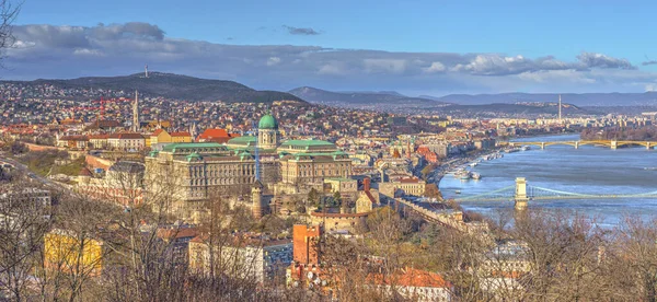 Budapest Hungary December 2019 Historical Center City Danube River — стокове фото