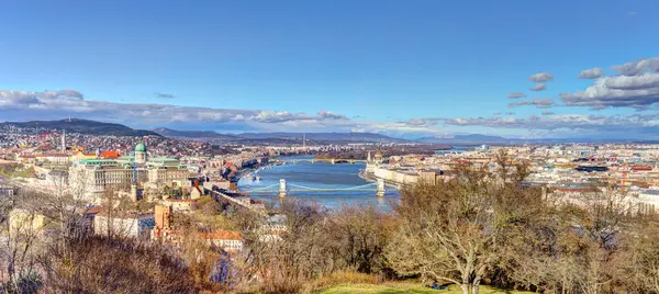 Budapest Hungary December 2019 Historical Center City Danube River — стокове фото