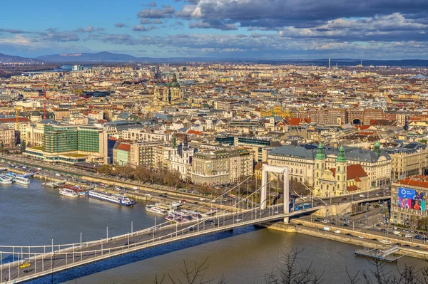 Budapest Hungary December 2019 Historical Center City Danube River — стокове фото