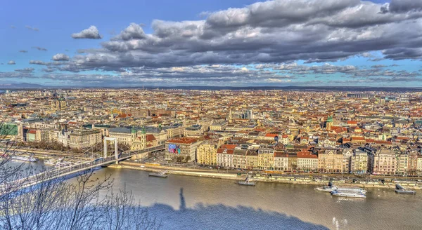 Budapest Hungary December 2019 Historical Center City Danube River — стокове фото