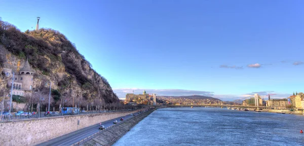 Budapest Hungary December 2019 Historical Center City Danube River — Zdjęcie stockowe