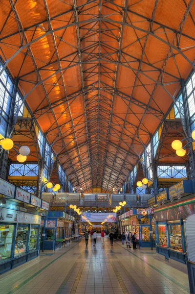 Budapest Hungary February 2021 Great Market Hall Wintertime Hdr Image — Foto Stock