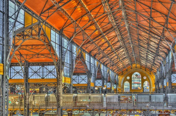 Budapest Hungary February 2021 Great Market Hall Wintertime Hdr Image — Foto Stock