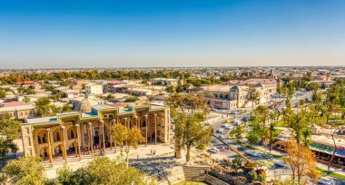 Bukhara, Uzbekistan - October 2019 : Historical center in sunny weather
