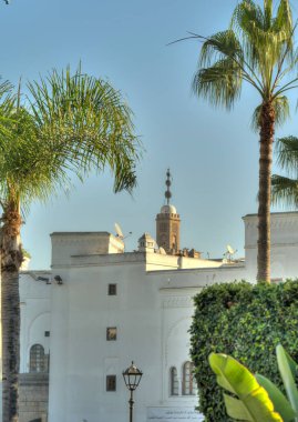 Casablanca, Morocco - November 2021 : Historical center in sunny weather, HDR 