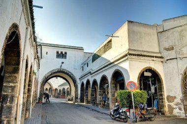 Casablanca, Morocco - November 2021 : Historical center in sunny weather, HDR 