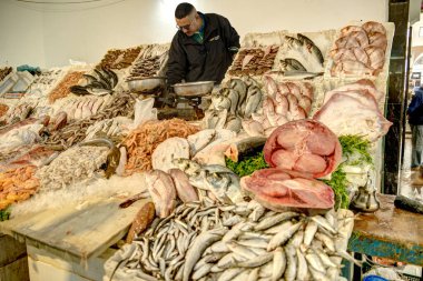 Casablanca, Morocco - November 2021 : Arab League Park and Cathedral in cloudy weather, HDR Image
