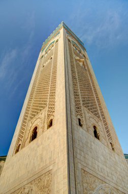 Casablanca, Morocco - November 2021 : Habous Medina, Hassan II Mosque, Historical center, HDR 