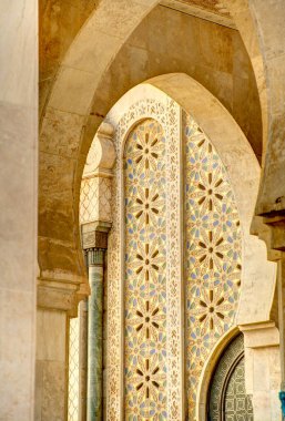 Casablanca, Morocco - November 2021 : Habous Medina, Hassan II Mosque, Historical center, HDR 