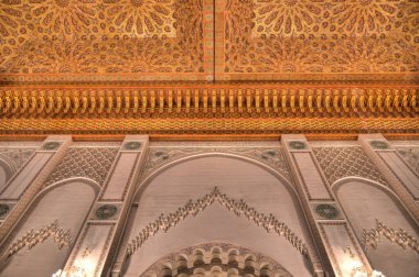 Casablanca, Morocco - November 2021 : Habous Medina, Hassan II Mosque, Historical center, HDR 