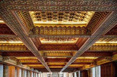 Casablanca, Morocco - November 2021 : Habous Medina, Hassan II Mosque, Historical center, HDR 