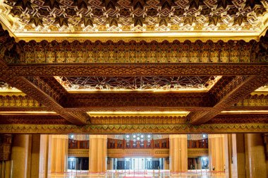 Casablanca, Morocco - November 2021 : Habous Medina, Hassan II Mosque, Historical center, HDR 