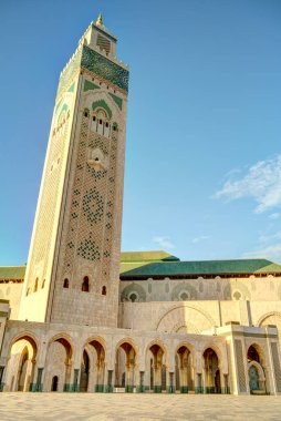 Casablanca, Morocco - November 2021 : Habous Medina, Historical center in sunny weather, HDR 