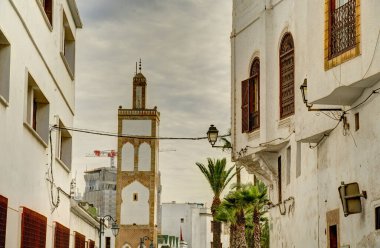 Casablanca, Morocco - November 2021 : Historical center in sunny weather, HDR 