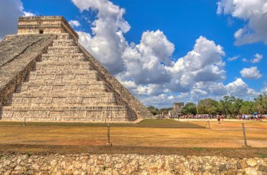 Chichen Itza, Yucatan, Mexico - January 2017 : Mayan ruins in sunny weather